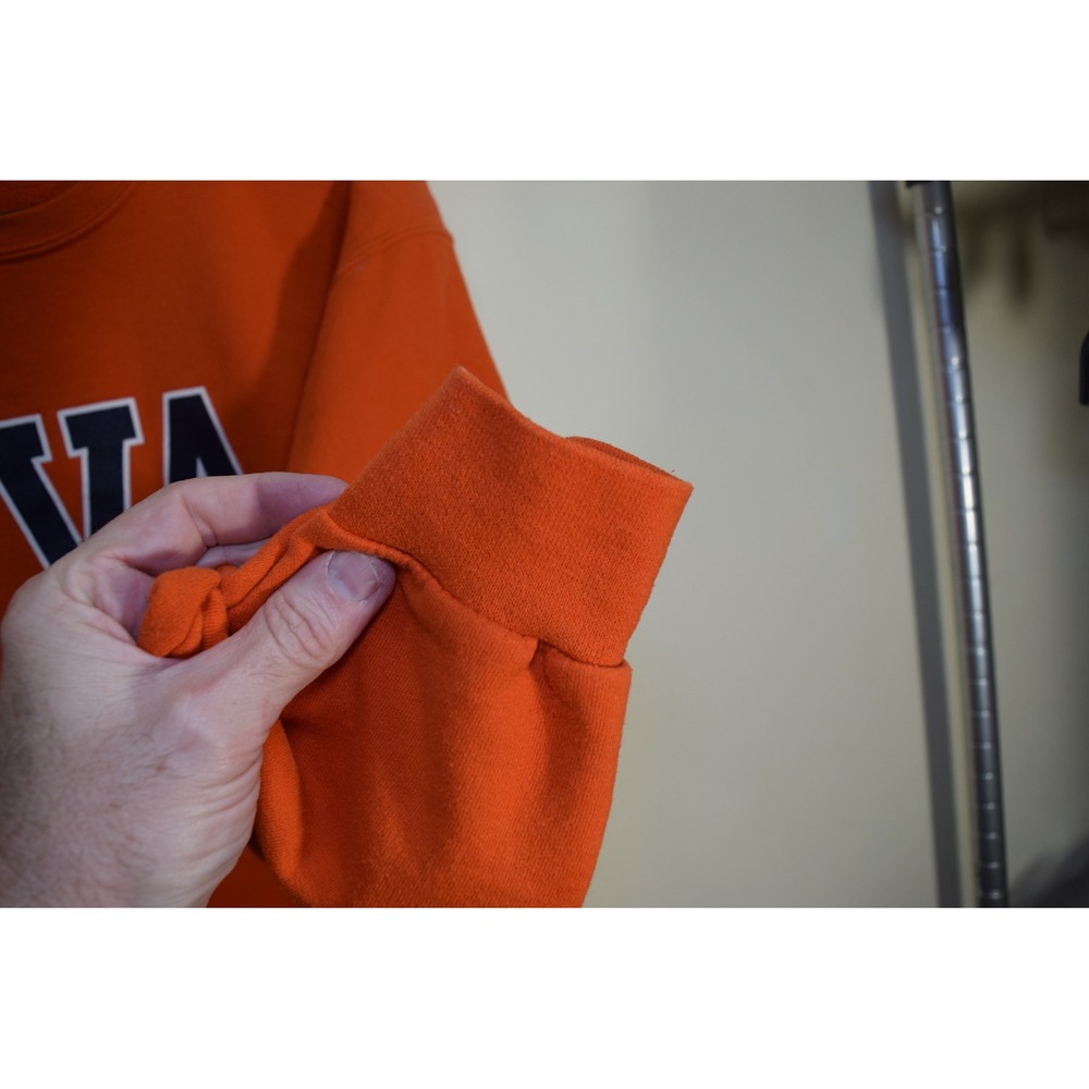 Vintage Y2K UVA University of Virginia Orange Crewneck Sweatshirt Mens L Jerzees - Picture 6 of 14
